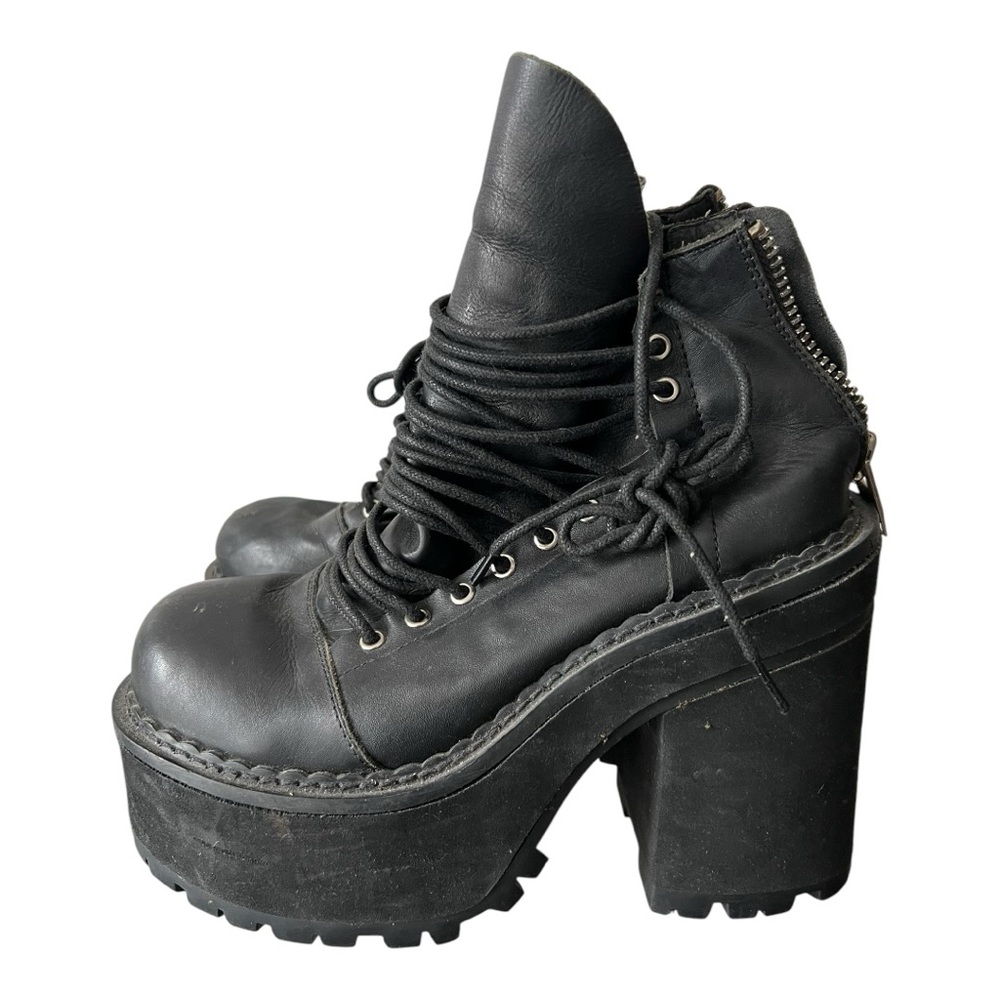 UNIF Black Chunky Platform Boots